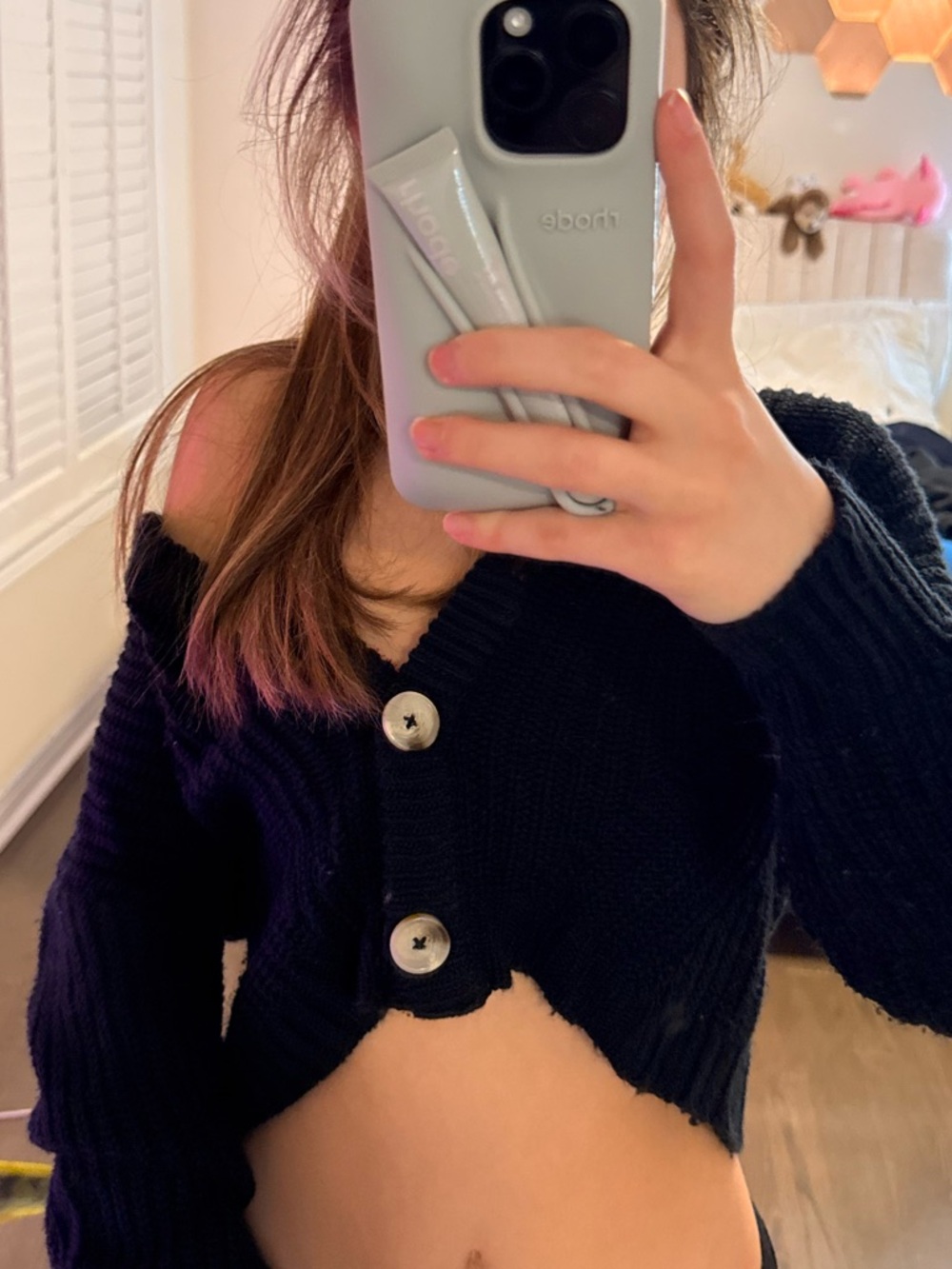 Aeropostale Black Cropped Button-Up Knit Cardigan - NWOT